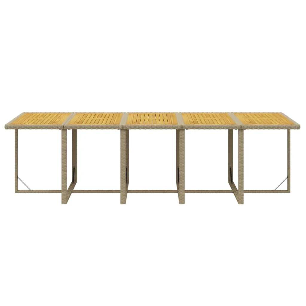 Set da pranzo per esterni composto da 11 pezzi con cuscini in resina intrecciata beige 02_0014416