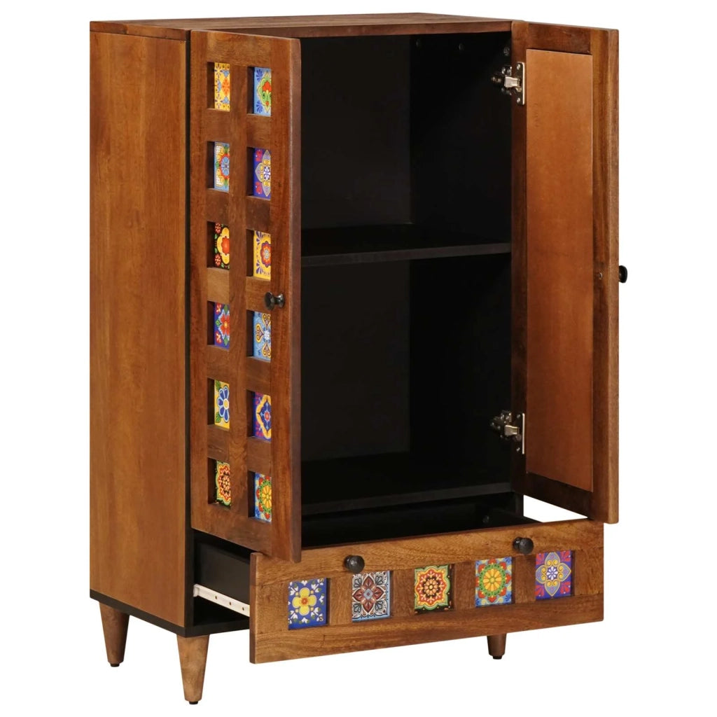 Credenza Noce 60 x 33,5 x 100 cm Legno di mango massello