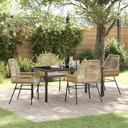 Set da Pranzo per Giardino con cuscino 5 pcs Marrone polyrattan 3380879