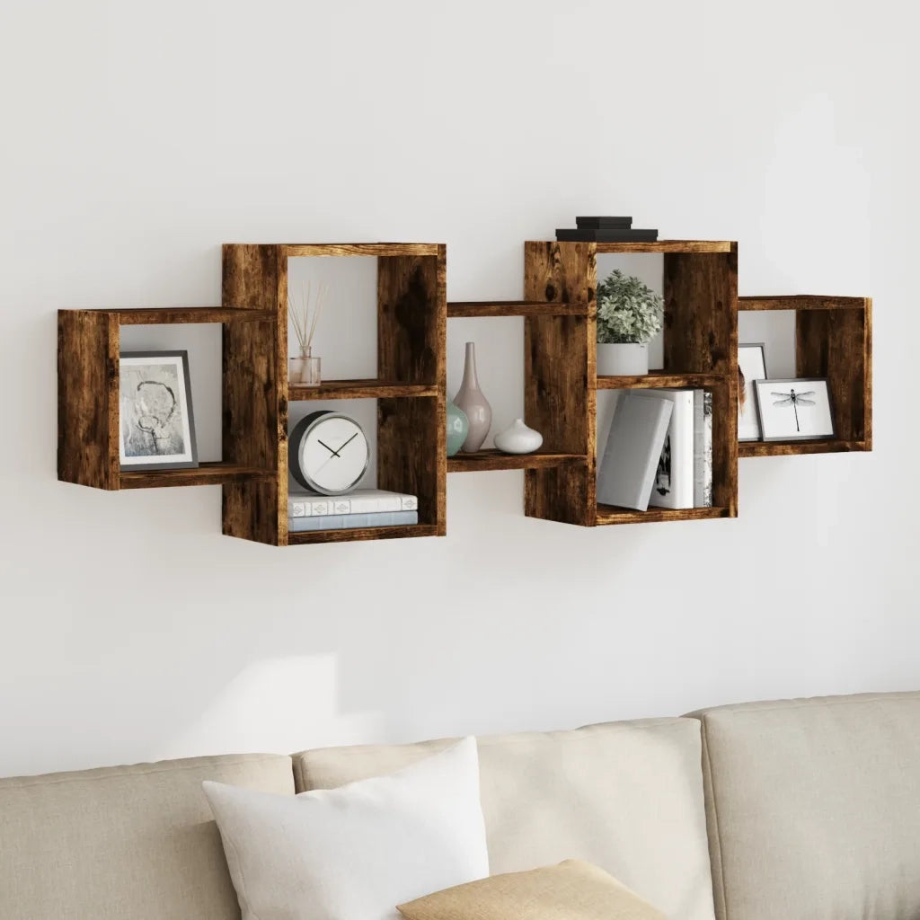 vidaXL Mensola a Muro Rovere Fumo 129x18x42 cm in Truciolato