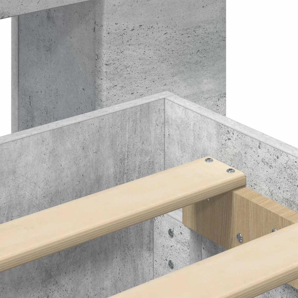 Struttura del letto con stoccaggio e testata Grigio Cemento 3433920