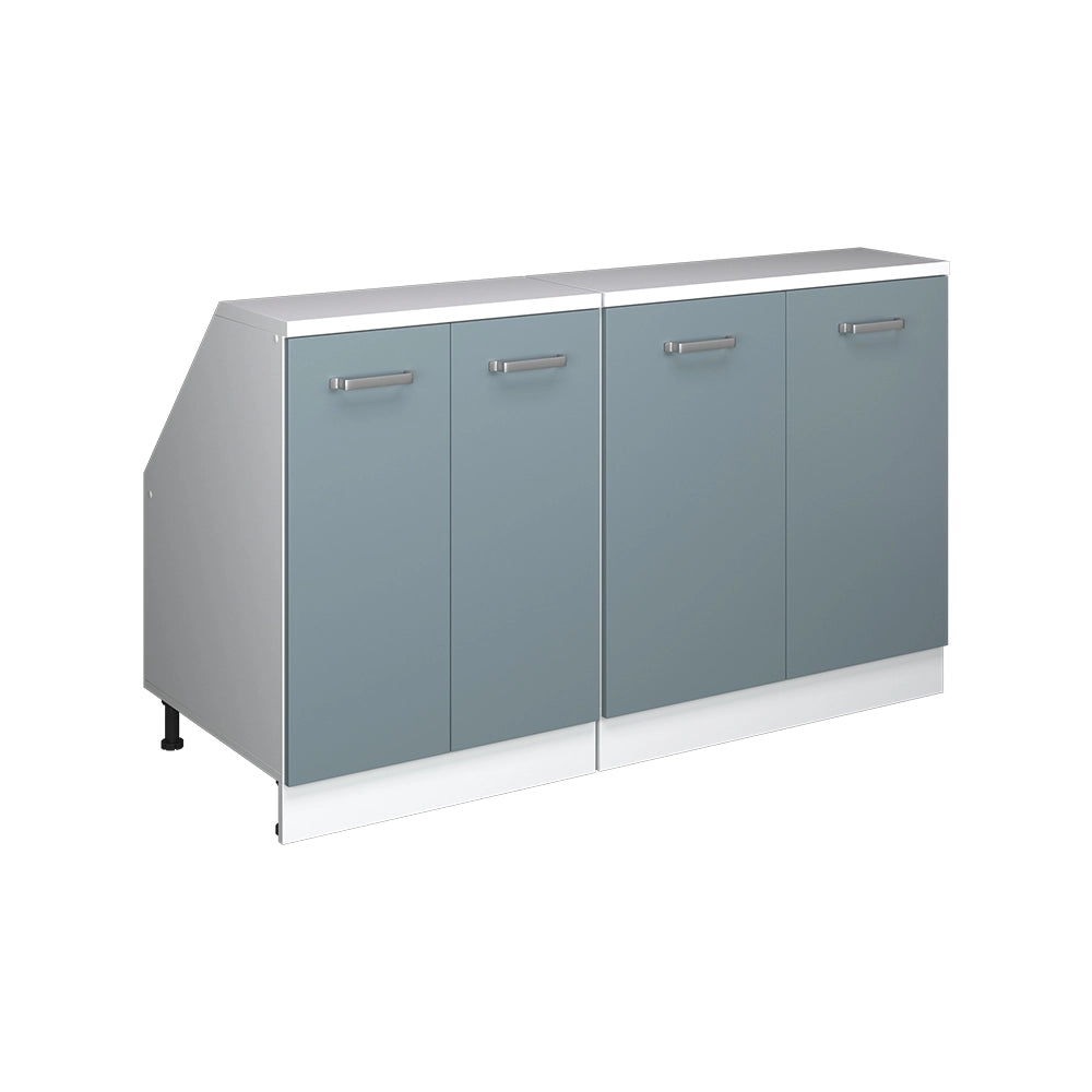 Set di mobili sottotetto Rion Grigio-blu/Bianco 140 cm Set di 2 carcasse armadio profondità 60 cm Vicco