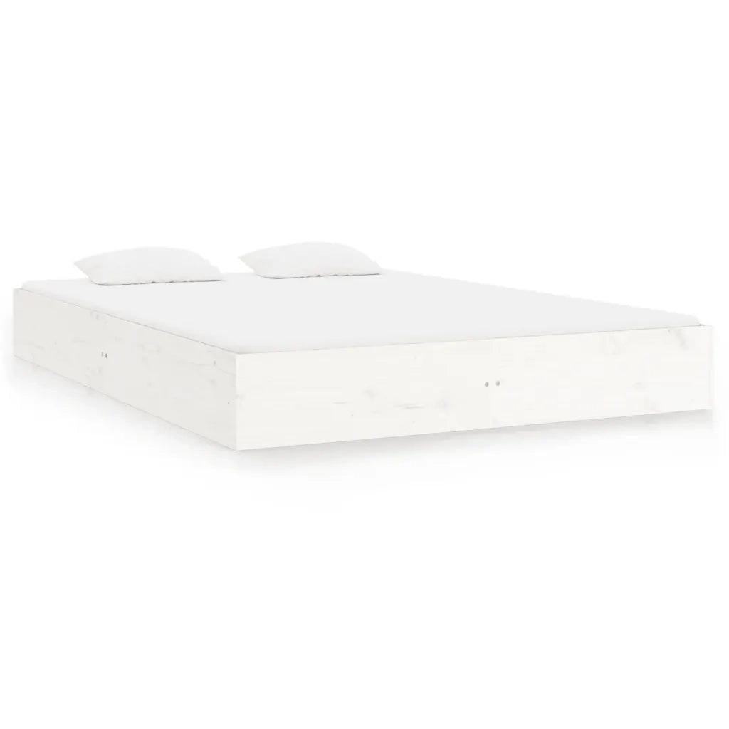 Giroletto-Struttura Letto Bianco in Legno Massello 200x200 cm 702770