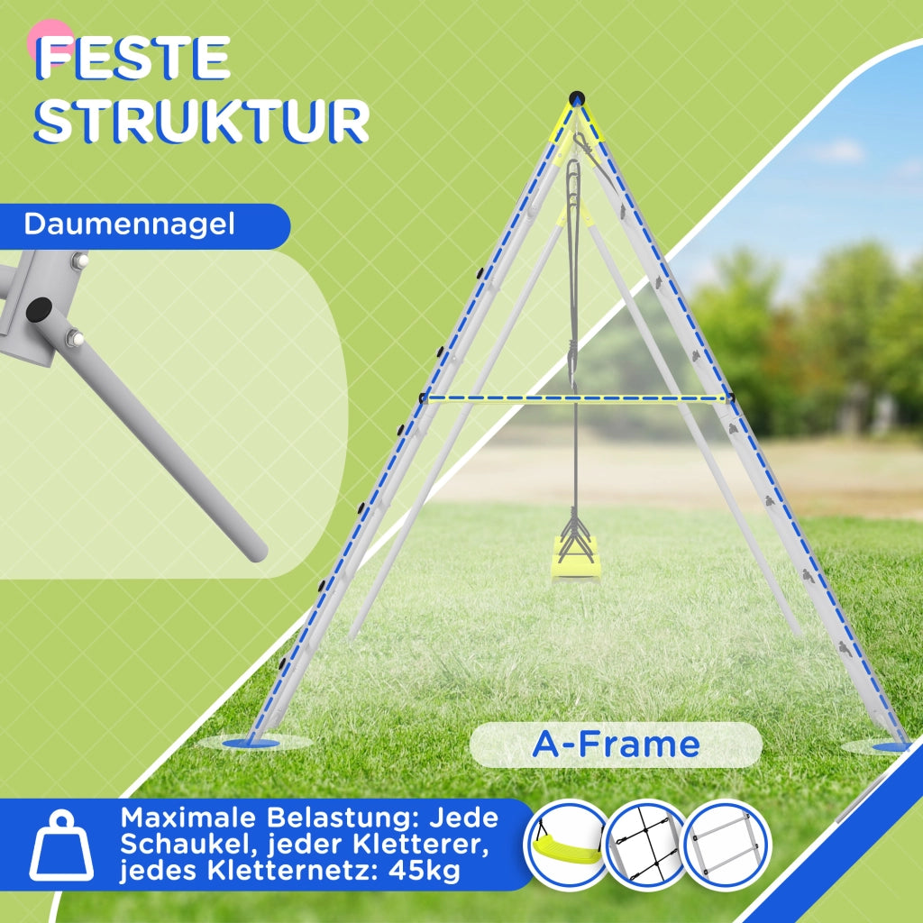 Set Altalena per Bambini con Rete da Arrampicata e Scala ¨C Minimal ¨C Verde