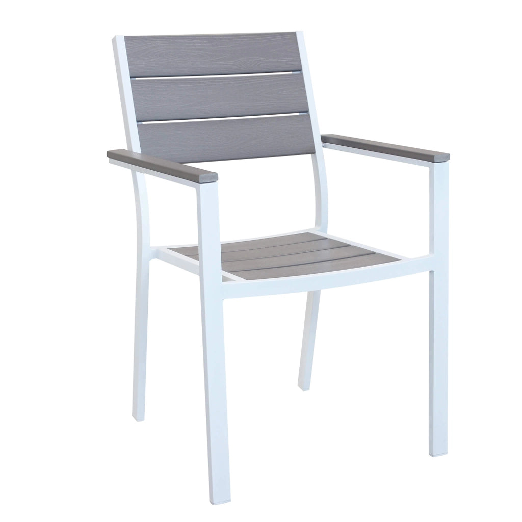 Poltrona da Giardino Impilabile in Alluminio Polywood cm 58x46 5x87 - RICHARD