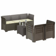 Divano da Giardino 5 Posti con Cuscini Stile Rattan PP 3443902