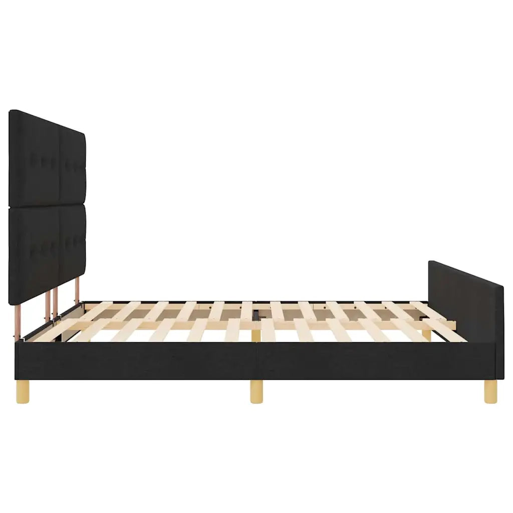 Struttura del letto con testiera Nero 200 x 200 cm Tessuto 3344755