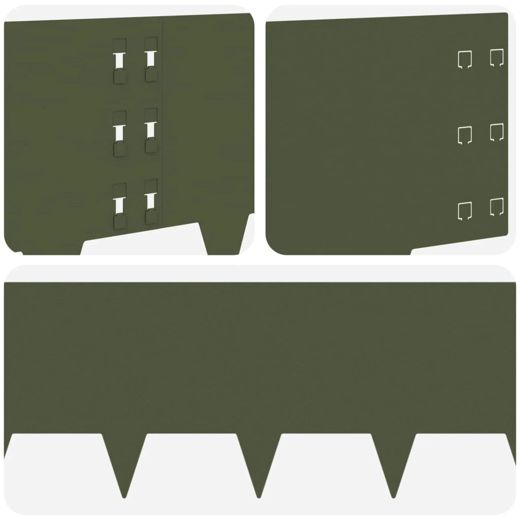 Bordura per Prato 30 pcs 100 x 30 cm Acciaio Verde Oliva 8008634