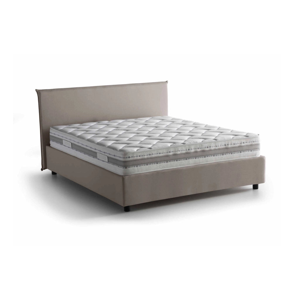 Letto Matrimoniale Anassimene, Letto Matrimoniale Materasso Incluso Made in Italy, Grigio Tortora\
