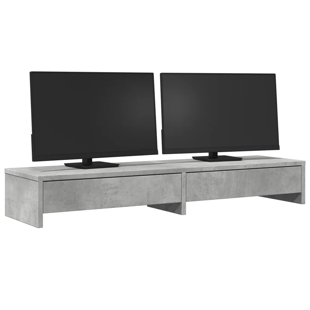 vidaXL Supporto Monitor con Cassetti Grigio 100x27x15 cm in Truciolato