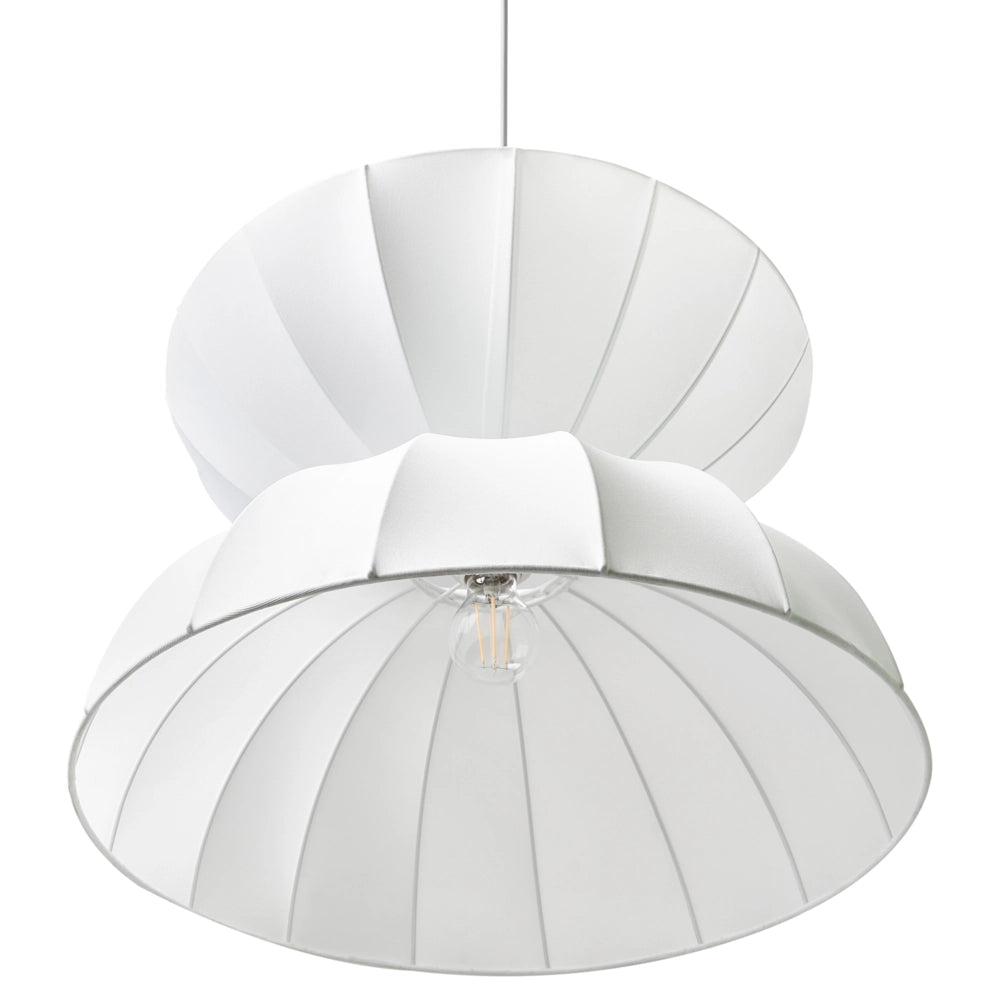 Lampada a sospensione in finta seta bianca Plafoniera Sala da pranzo Soggiorno Stile moderno