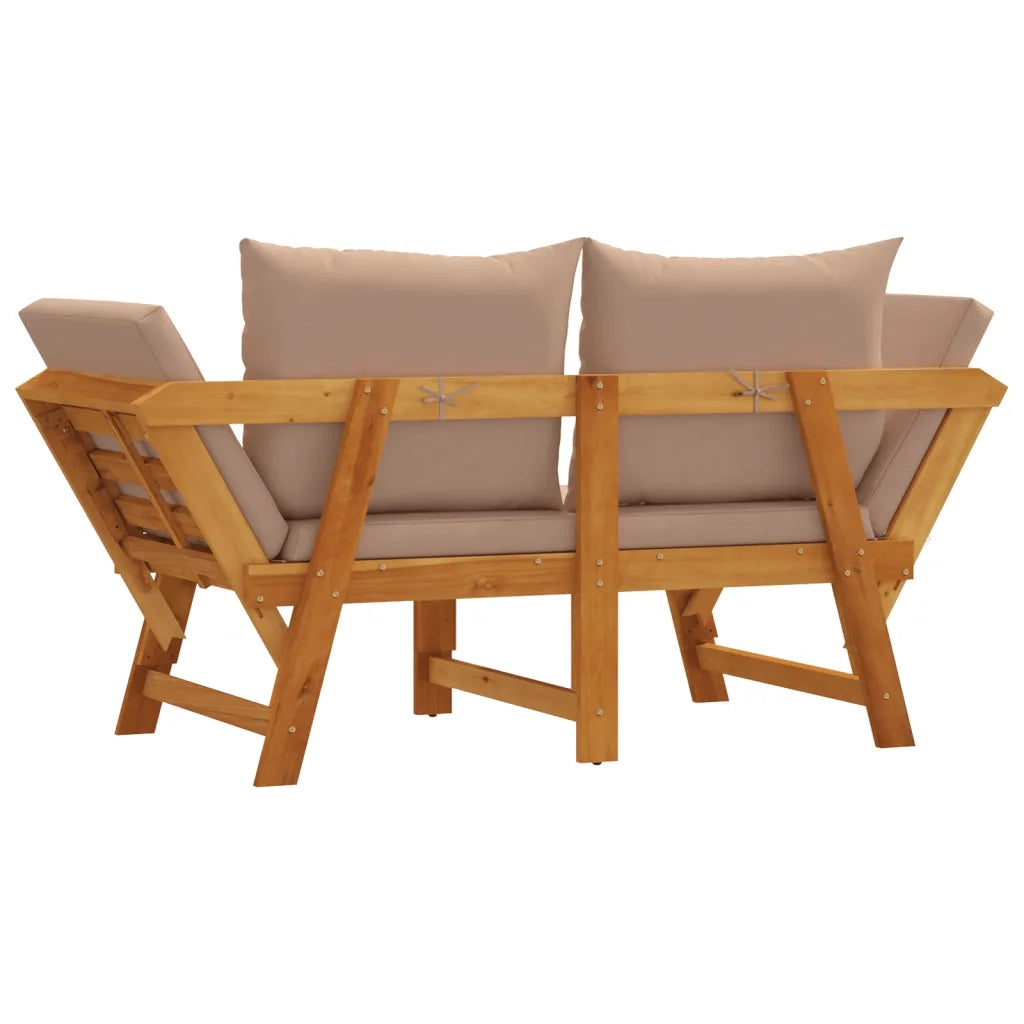 Panchina da Giardino | Panca da Giardino con Cuscini 2-in-1 in Legno di Acacia