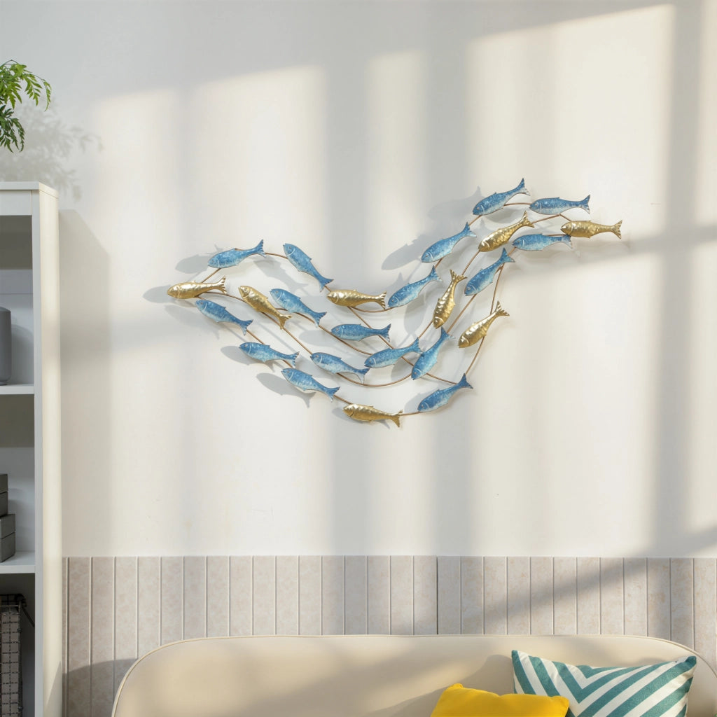 Quadro decorativo pesce ¨C Zephmum ¨C Blu, metallo, design moderno