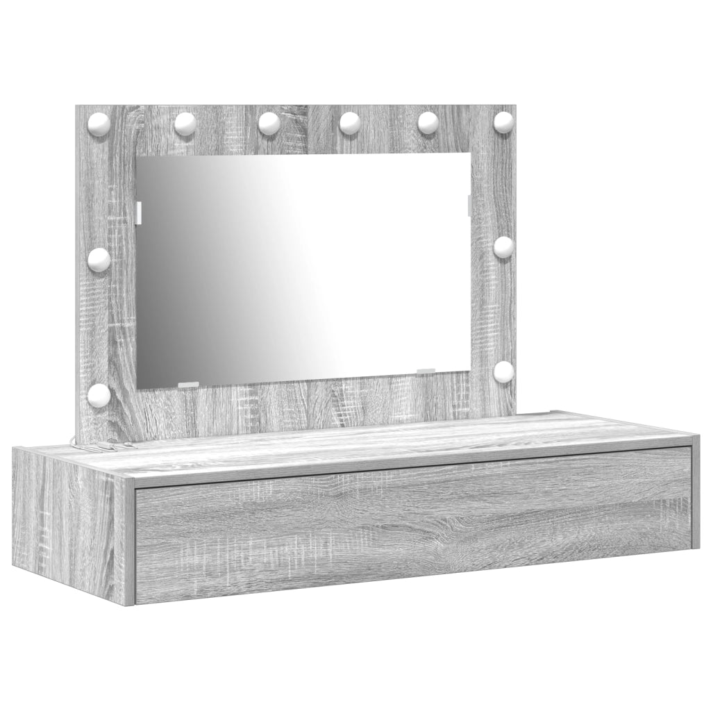 Toeletta da appendere  con luci a LED Grigio Sonoma