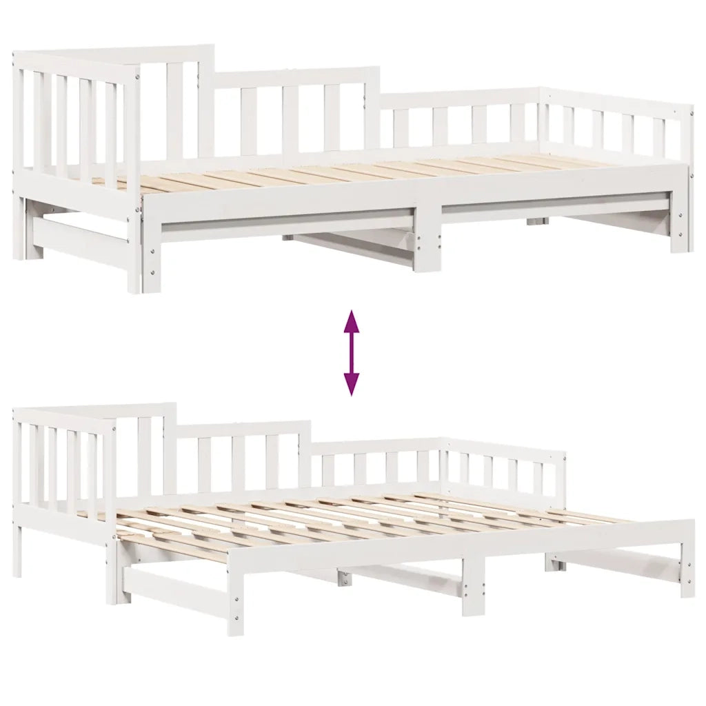 Letto Estraibile con Cassetti senza Materasso Bianco 90x190 cm 3302224