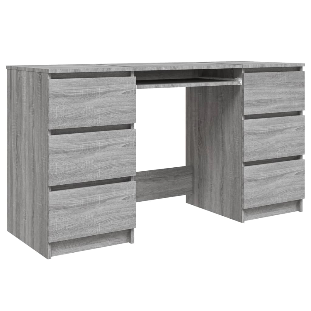 Scrivania Sonoma postazione computer mobile per computer scrivania da studio 140 x 50 x 77 cm legno ingegnerizzato grigio 02_0023960