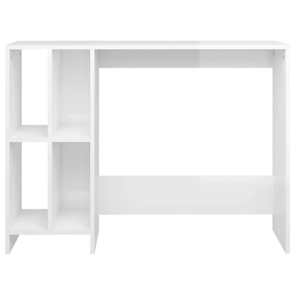 Scrivania tavolo postazione di lavoro mobile per computer studio con computer portatile legno ingegnerizzato bianco lucido 02_0023757