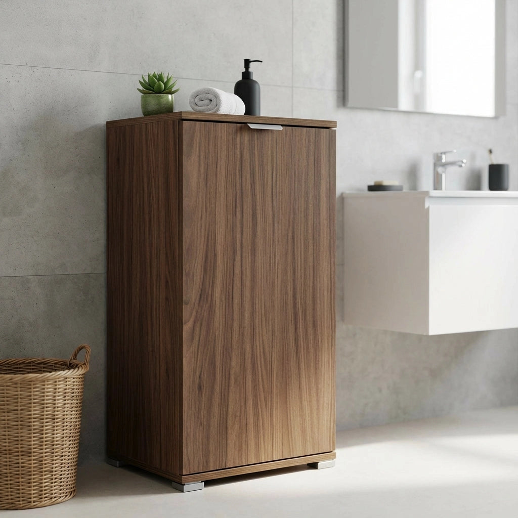 Armadietto da Bagno con un'anta  in Legno Composito cm 45x38x85 - LALO
