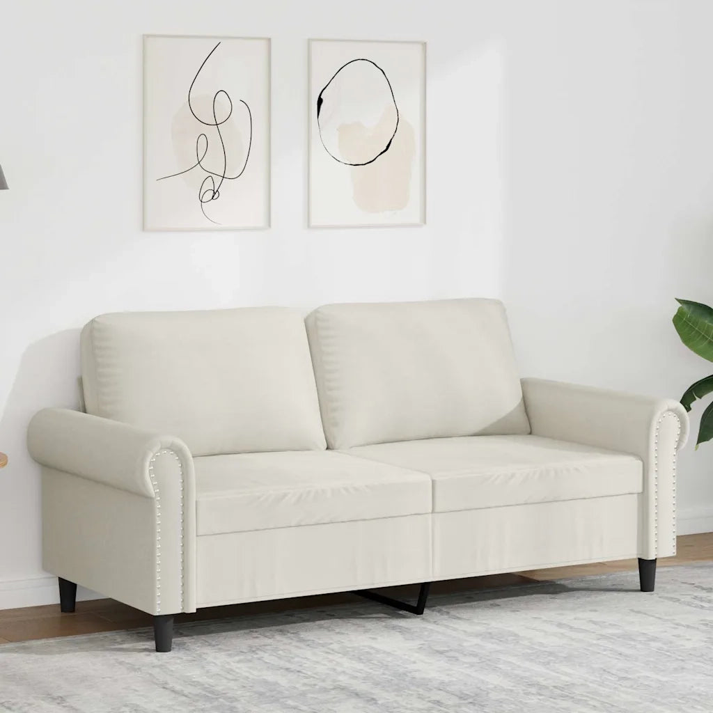 Divano a 2 Posti crema 140 cm in Velluto 359537