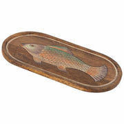 Vassoio in legno marrone 48x2x25 cm