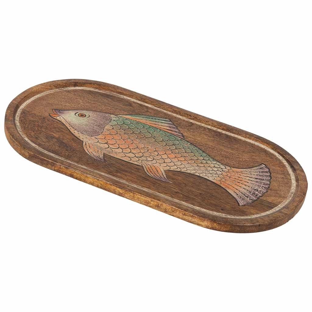 Vassoio in legno marrone 48x2x25 cm