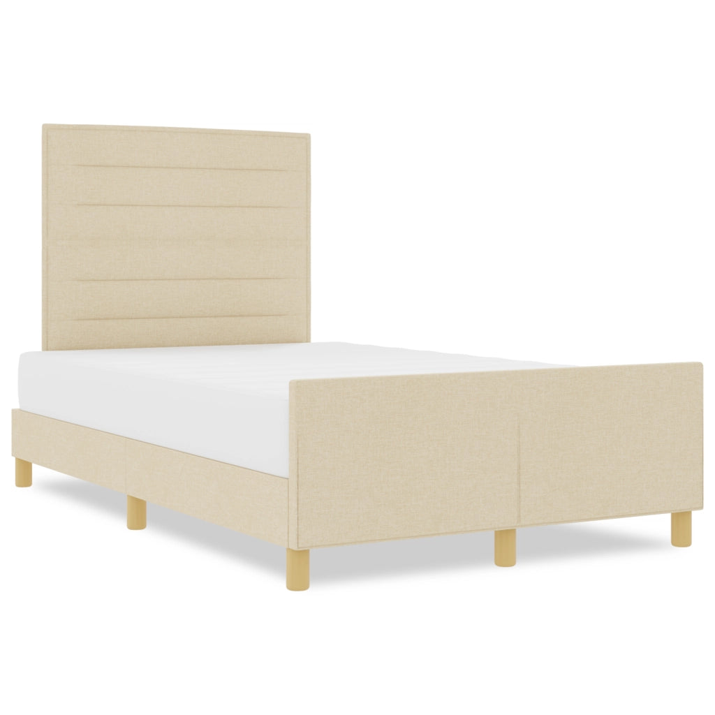 letto in tessuto crema  140x190 cm
