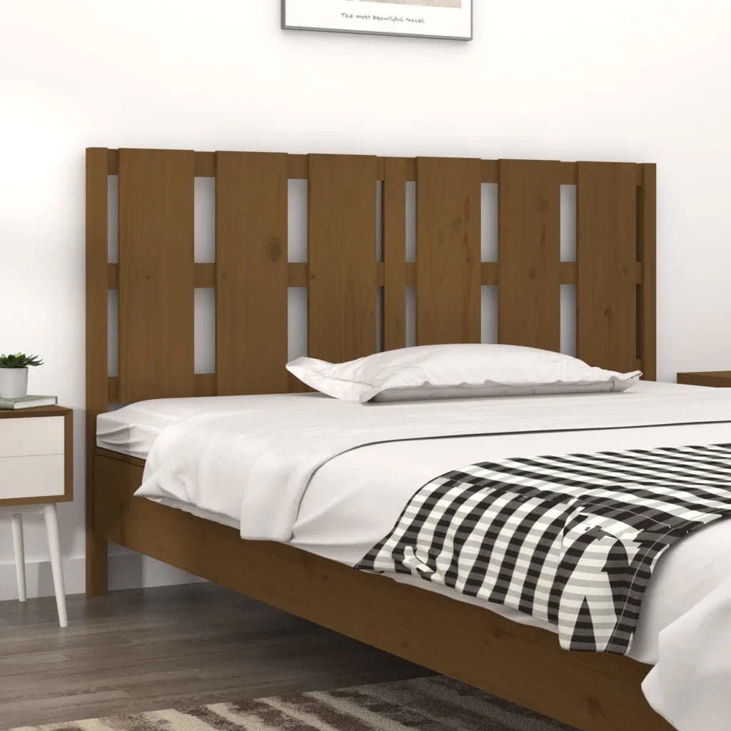 Testiera per Letto ambra 155,5x4x100 cm Legno Massello di Pino 817998