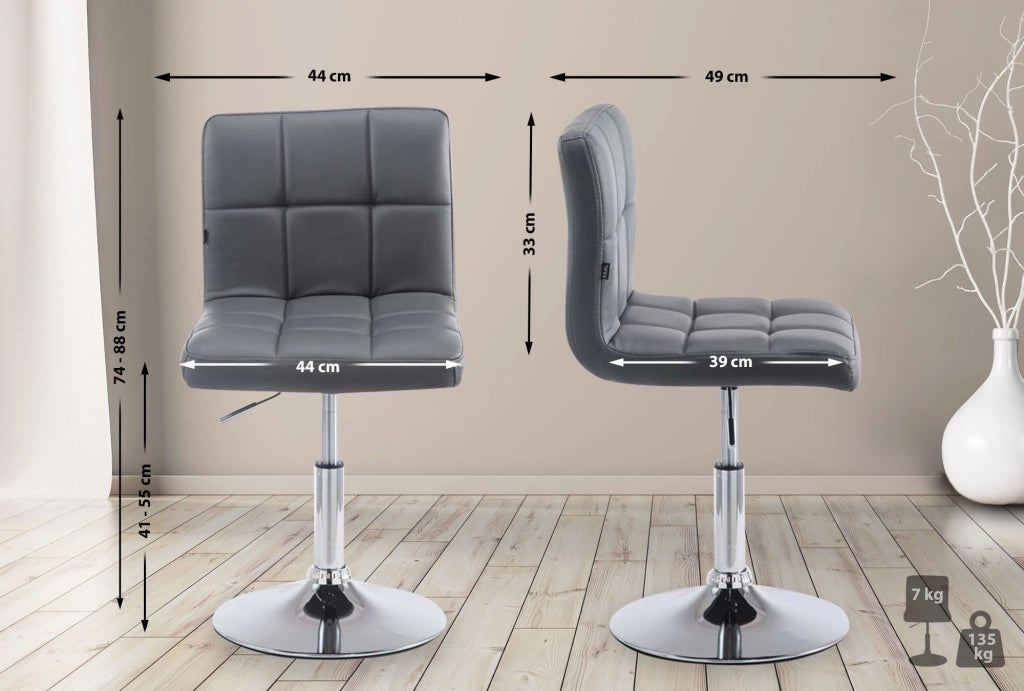 Sedia lounge Palma V2 in similpelle grigio