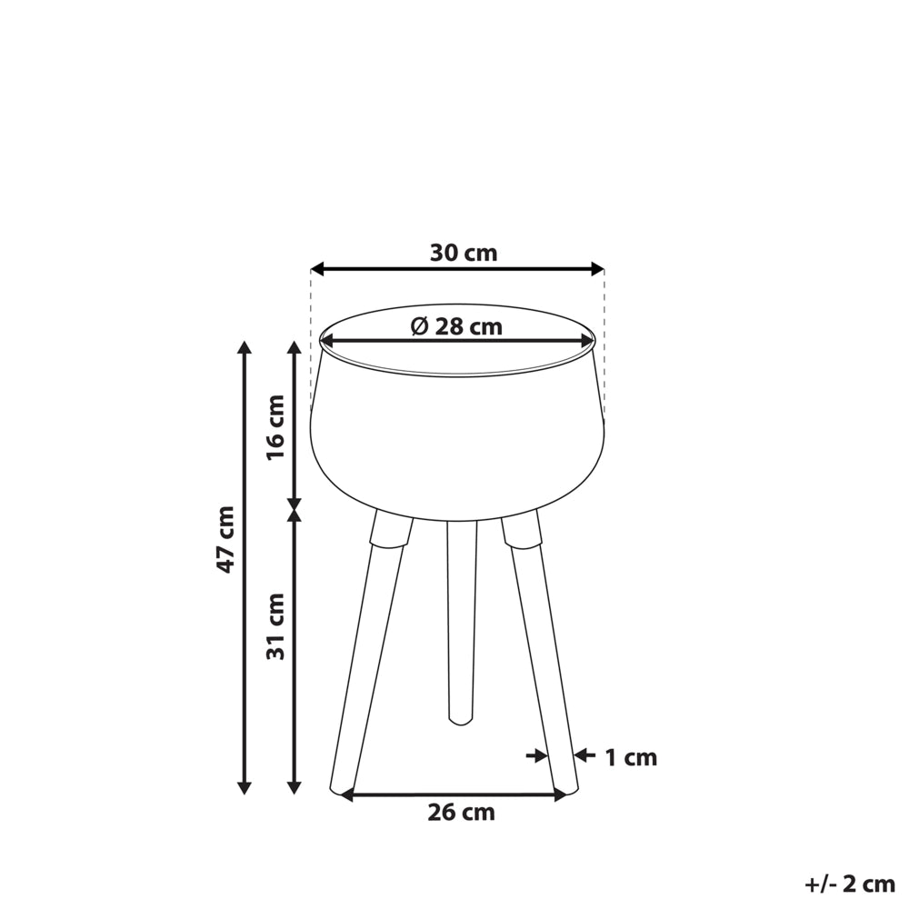 Vaso per Fiori Moderno con Gambe in Legno 30 x 30 x 47 cm Metallo di colore Nero interno esterno