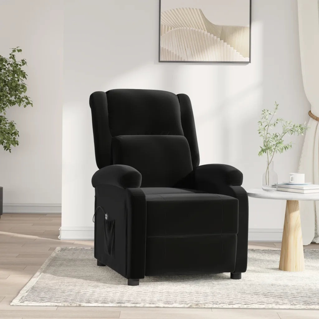 Poltrona Elettrica Reclinabile Nera in Tessuto 3098399