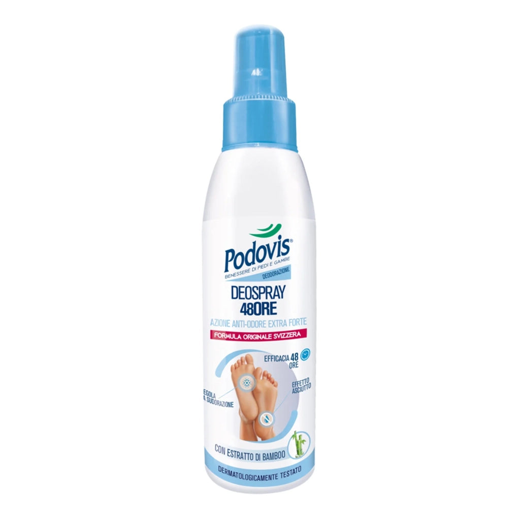 Deospray 48ore, Deodorante Spray Piedi, Azione Antiodore Extra-Forte Efficace 48h, 100ml, Podovis