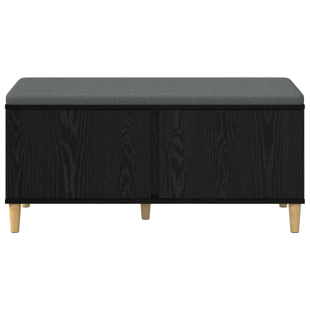 Panca per ingresso con cuscino Rovere Nero 100 x 38 x 46 cm