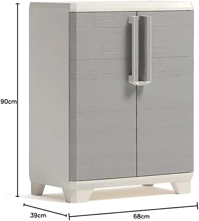 ARMADIO BASSO 1 RIPIANO WOOD KETER - PPL BEIGE 2 ANTE CM 68X39 H.CM 90