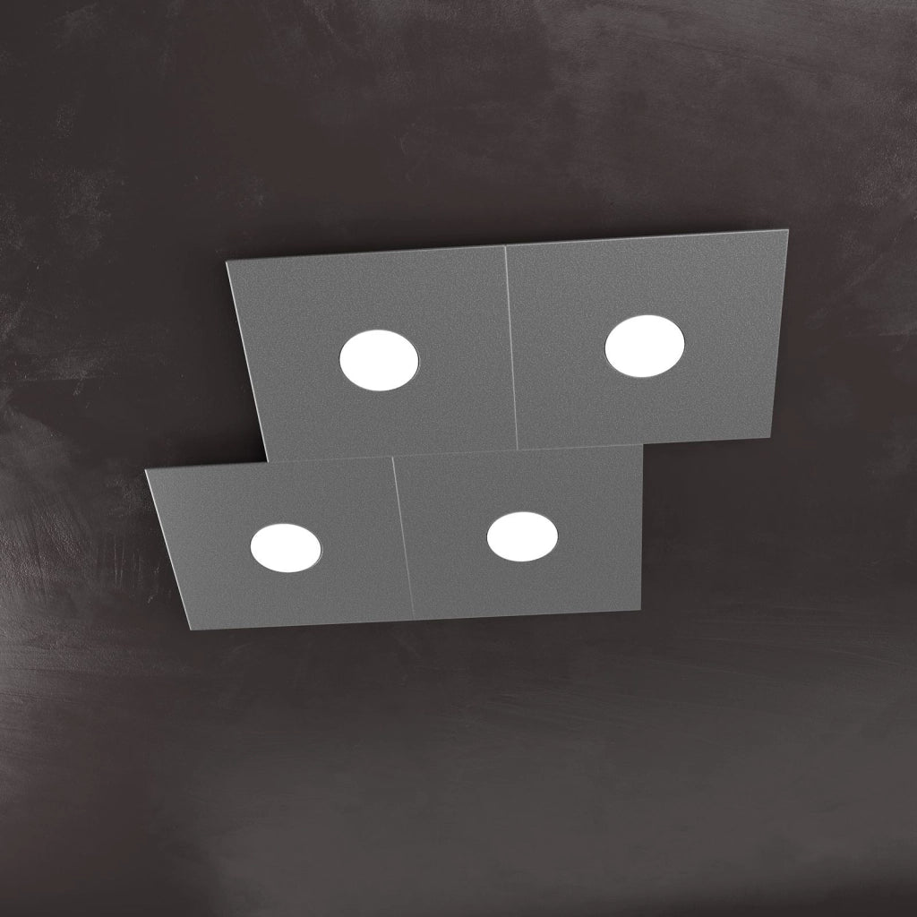ECCENTRIC APPLIQUE-PLAFONIERA 4 LUCI GRIGIO ANTRACITE 1156-4L-GA
