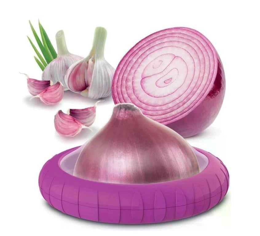 Contenitore Salvacipolla Salvaspazio con Coperchio in Silicone 12,5 cm