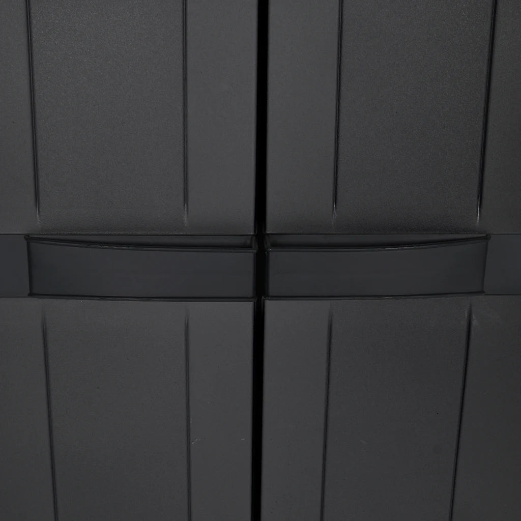 Armadio da Esterno Nero 65x37x165 cm in PP 364205