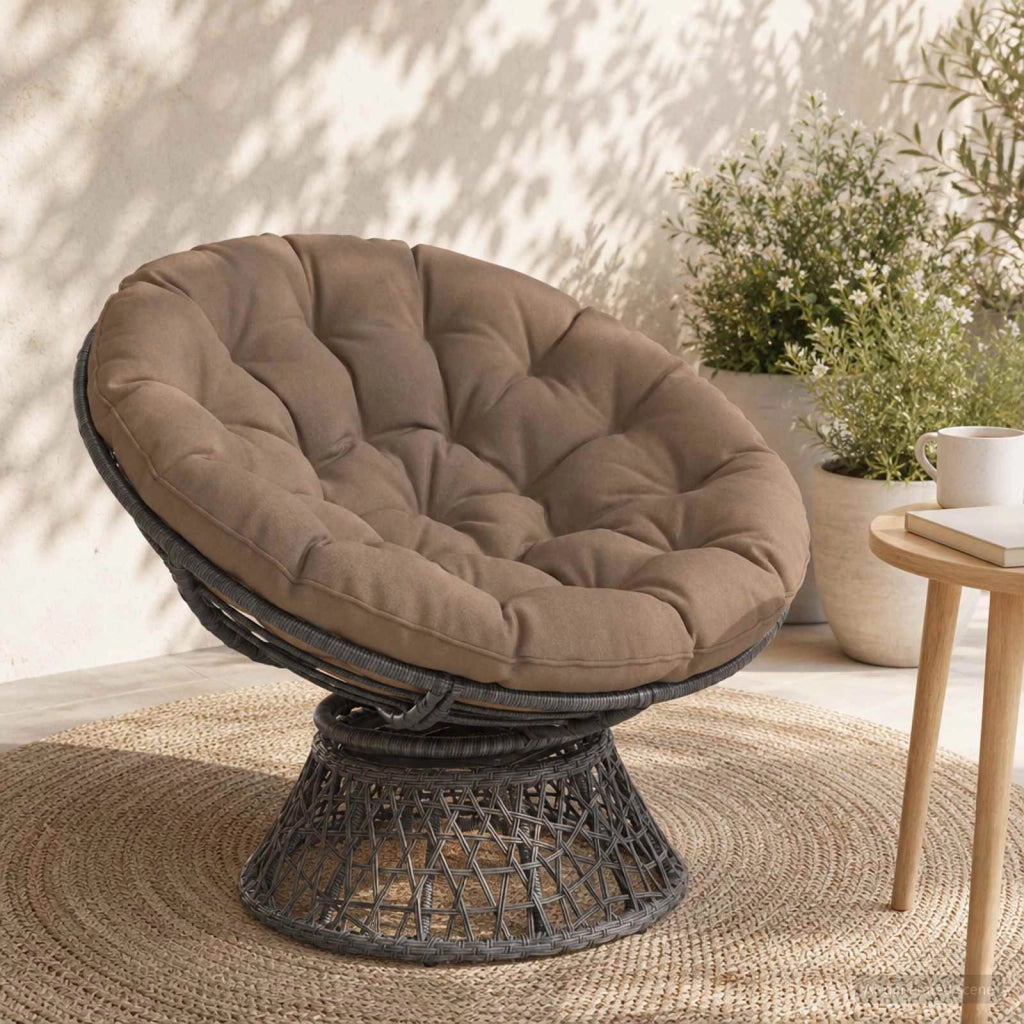 Cuscino per Sedia Papasan VIANEN 100% Poliestere Tortora 953976