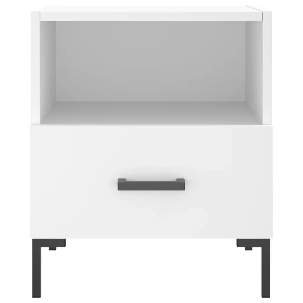 Set di 2 Comodini | Armadio da Notte | Mobiletto da notte Bianchi 40x35x47,5 cm in Legno Multistrato
