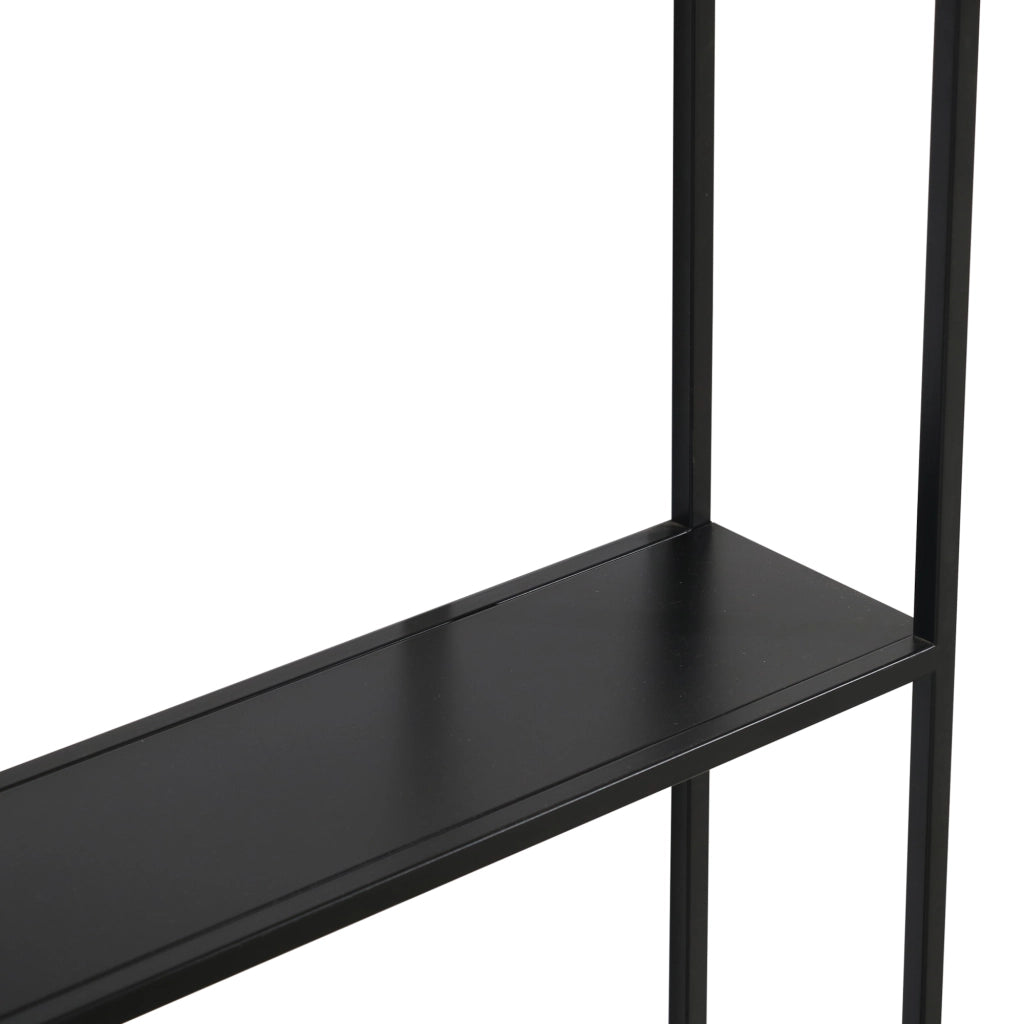 Scaffale da Parete Jämijärvi in Acciaio con Scomparti Aperti 90 x 75 x 18 cm Nero, opaco [en.casa]