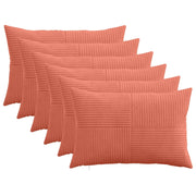Federa 6 pcs ALMELO Rosso Arancio 30 x 50 cm corduroy 913966