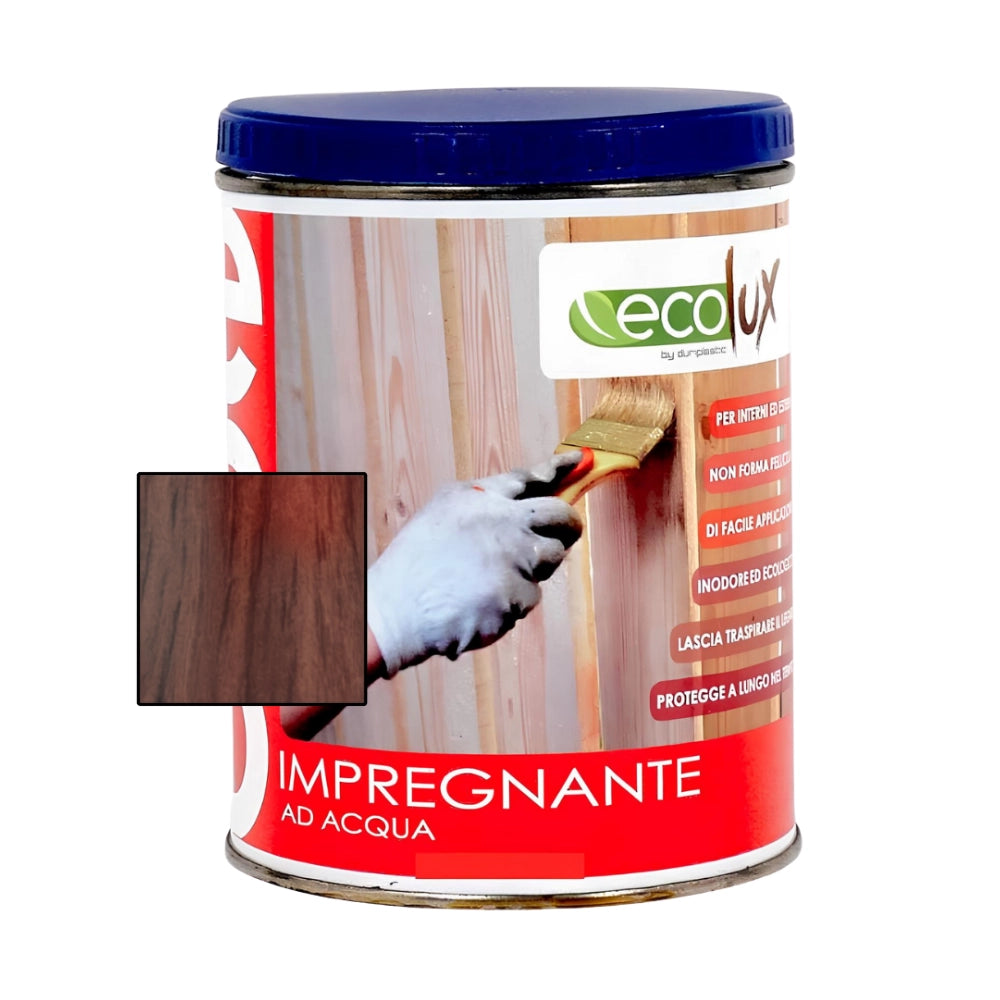 Ecolux impregnante fondo protettivo acrilico pigmentato noce bruno per legno *** formato 0,750 lt, confezione 1