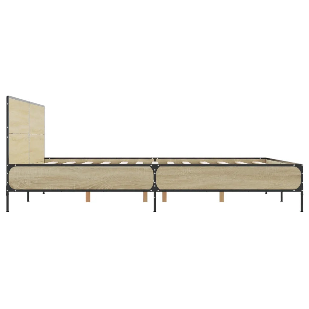 Giroletto-Struttura Letto Rovere Sonoma 140x200 cm in Legno Multistrato Metallo 685128