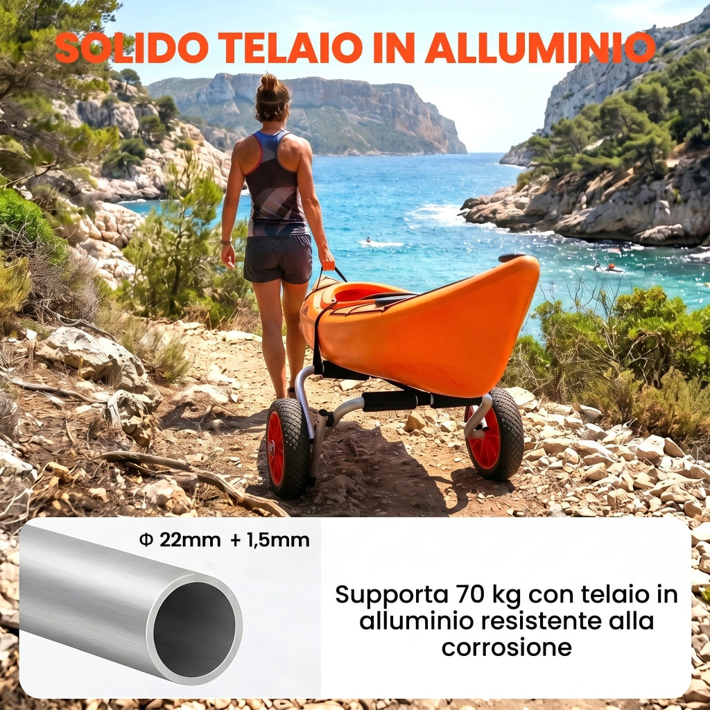 Carrello Pieghevole per Kayak ¨C zephmum ¨C Pneumatici 25cm