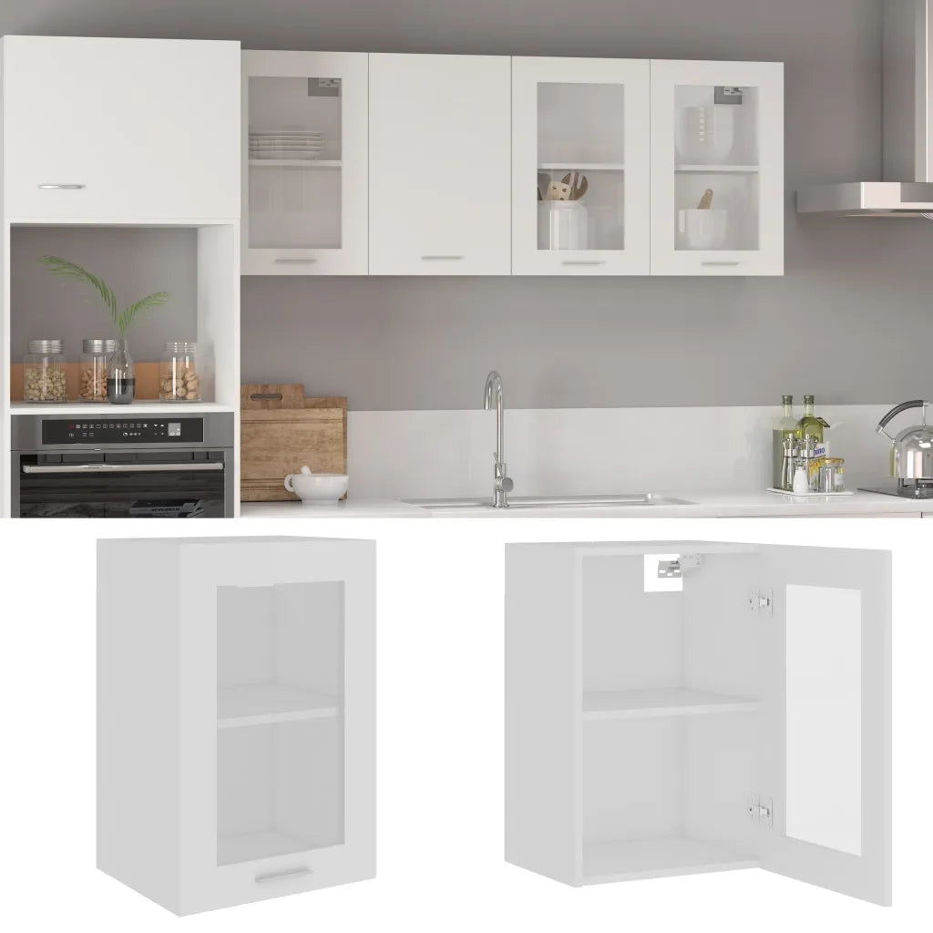 Armadio Sospeso con Vetro “Lyon” Bianco 40x31x60 cm 802505