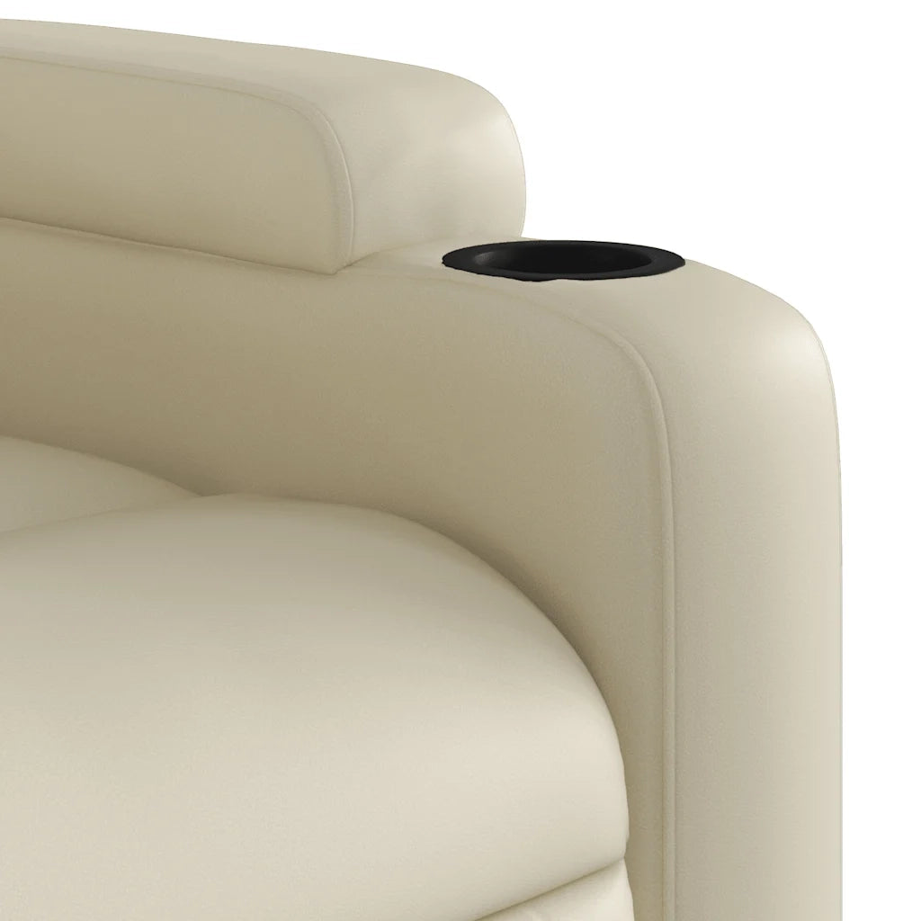 Divano Sedia-Poltrona Reclinabile Crema in Similpelle 437187