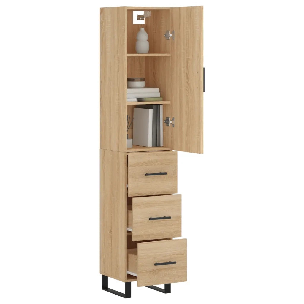 Credenza-Buffet-Armadio da cucina Rovere Sonoma 34,5x34x180 cm in Legno Multistrato 305951