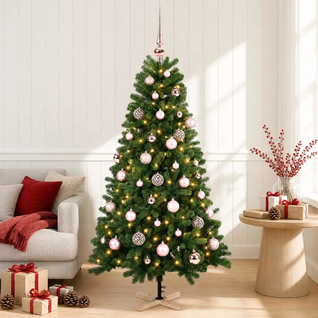Albero di Natale artificiale con palline 120 cm 150 LED 3461415