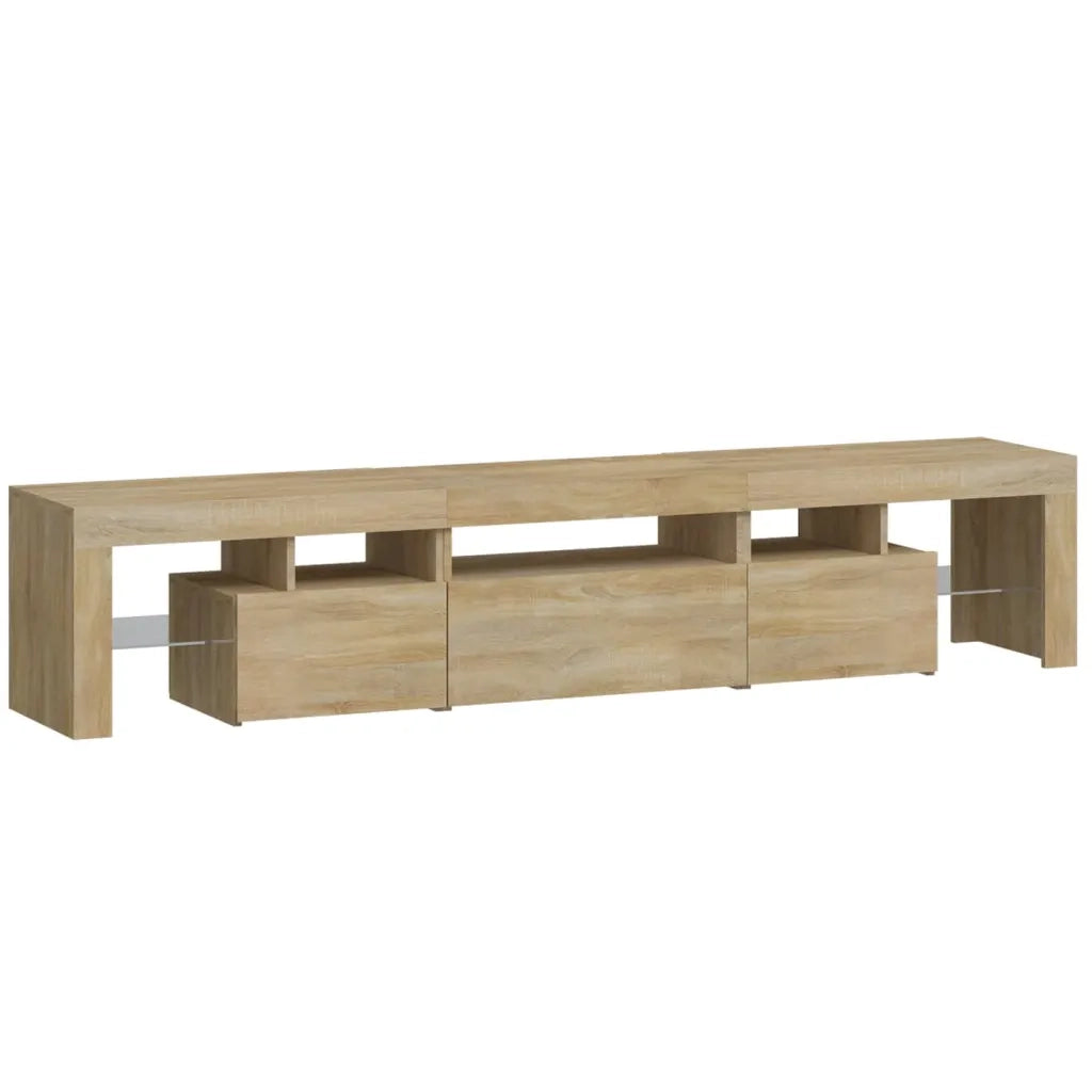 Mobile Porta TV con Luci LED Rovere Sonoma 200x36,5x40 cm 3152812