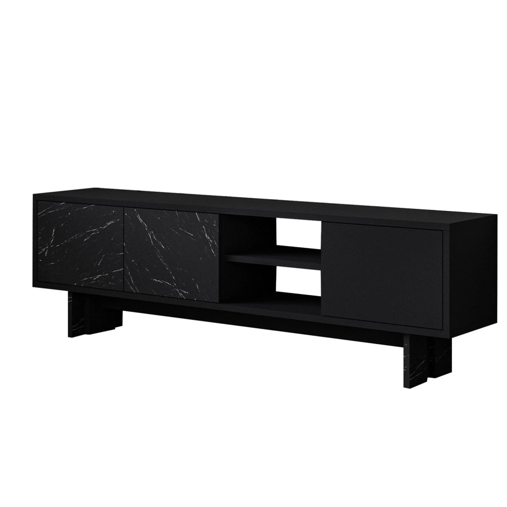 Porta TV in legno "Ravello" - 150 x 30 x 45 cm - Nero
