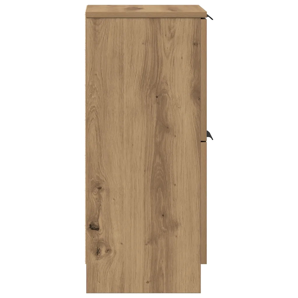 Credenze 2 pz Rovere Artigianale 30x30x70 cm Legno Multistrato